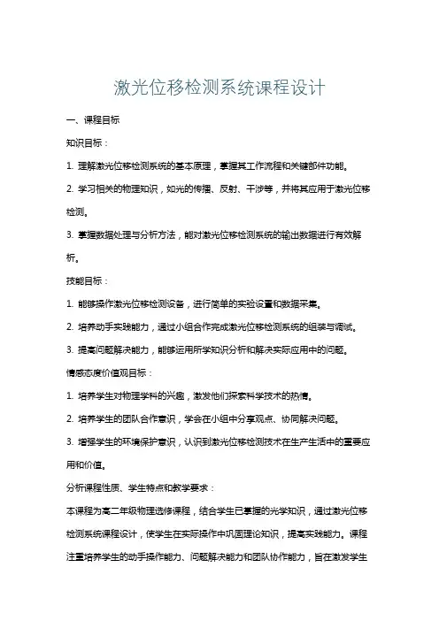 激光位移检测系统课程设计