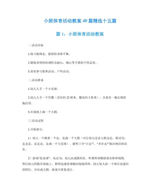 小班体育活动教案40篇精选十五篇