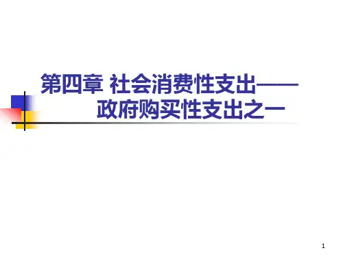 第四章 社会消费性支出——政府购买性支出之一(财政学-陈共第七版)