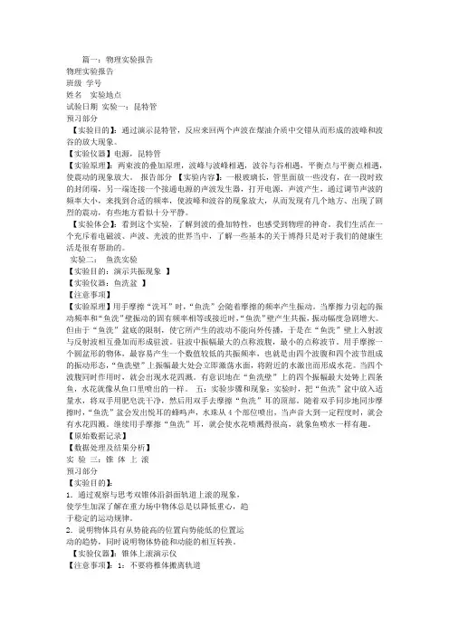 物理的实验报告