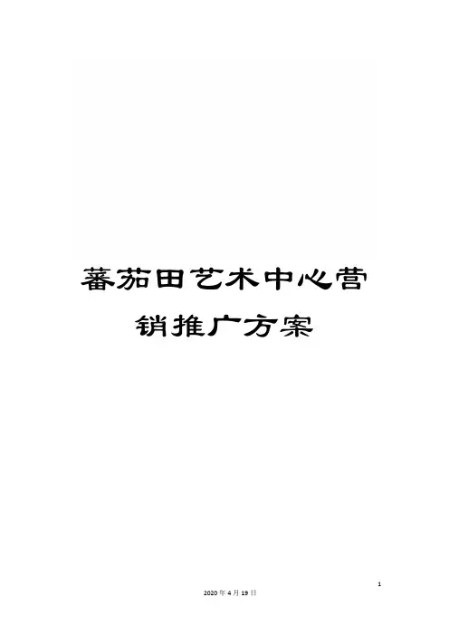 蕃茄田艺术中心营销推广方案
