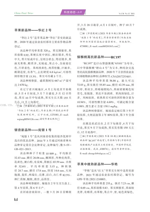 苹果新品种——华红2号