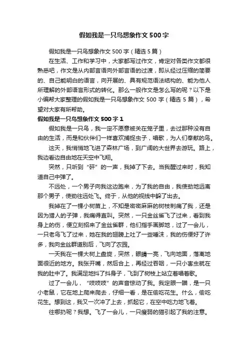 假如我是一只鸟想象作文500字（精选5篇）