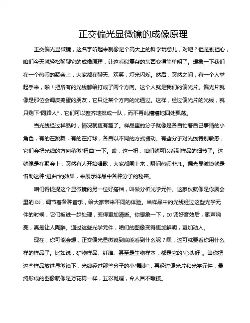 正交偏光显微镜的成像原理