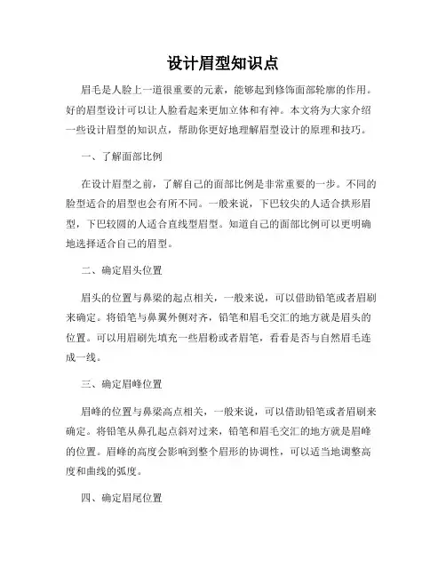 设计眉型知识点