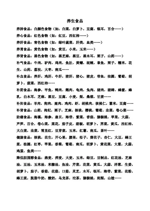 养肺食品：白颜色食物(如：白菜,白萝卜,豆腐,银耳, …