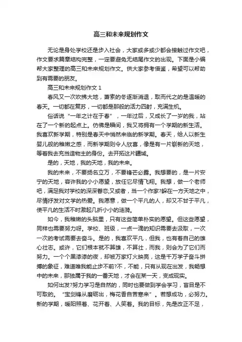 高三和未来规划作文