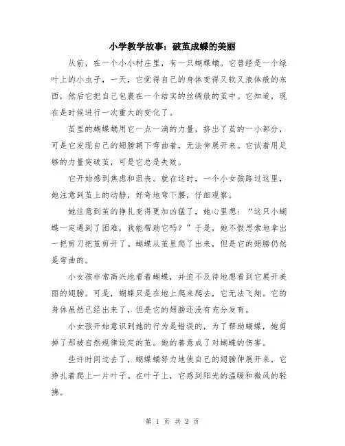 小学教学故事：破茧成蝶的美丽