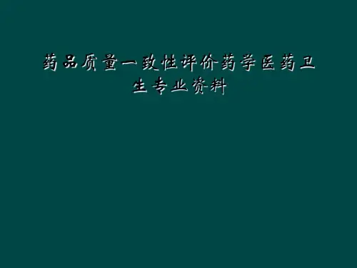 药品质量一致性评价药学医药卫生专业资料