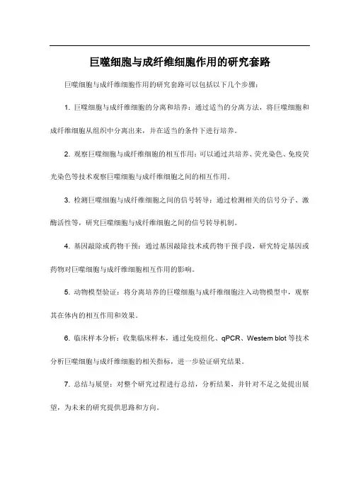 巨噬细胞与成纤维细胞作用的研究套路