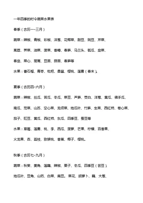 时令蔬菜