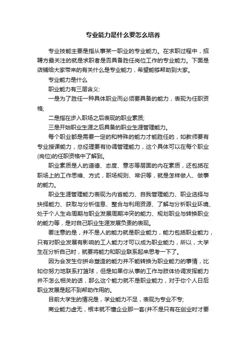 专业能力是什么要怎么培养