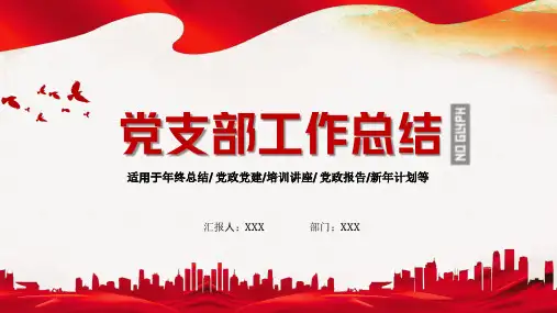 党支部工作总结汇报 通用PPT
