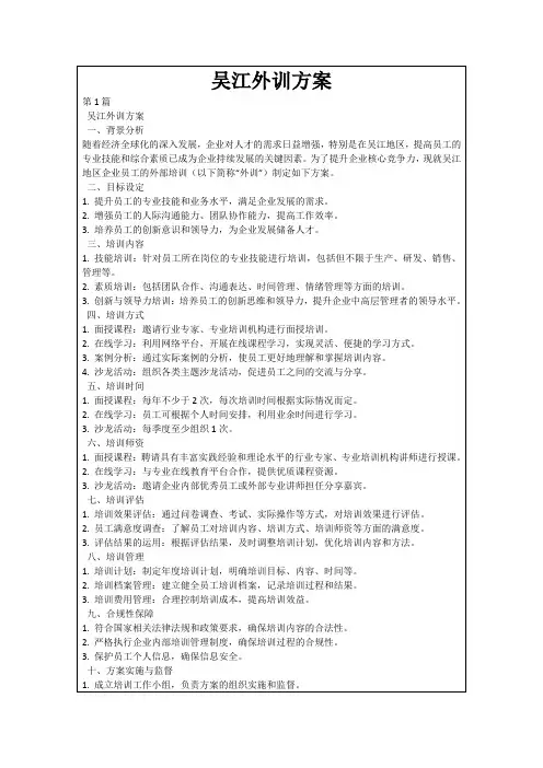 吴江外训方案