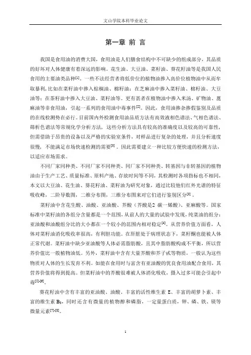 食用油的红外光谱测定