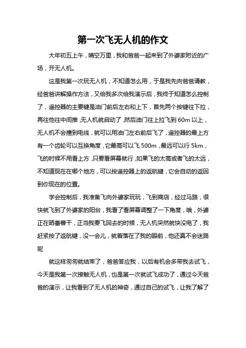 第一次飞无人机的作文