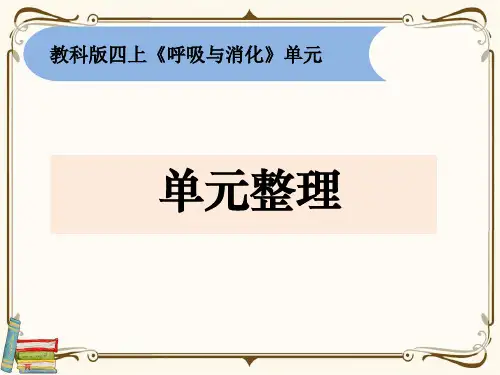 小学科学四上第二单元《呼吸与消化》单元整理(PPT)