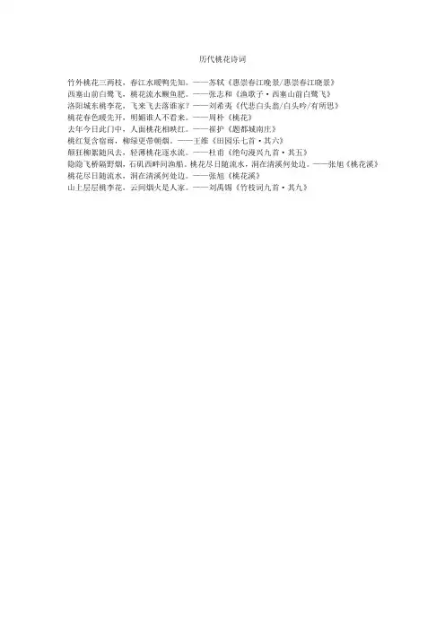 历代桃花诗词