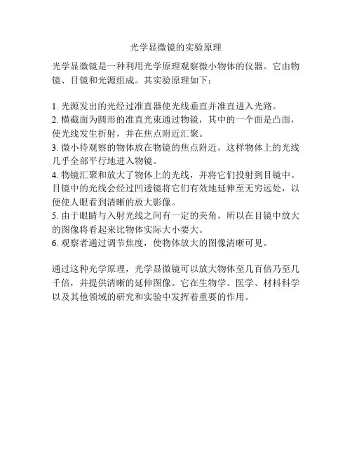 光学显微镜的实验原理