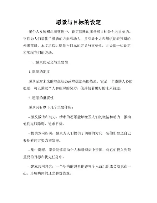 愿景与目标的设定
