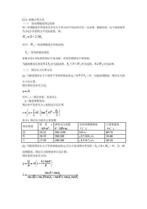 荷载计算公式