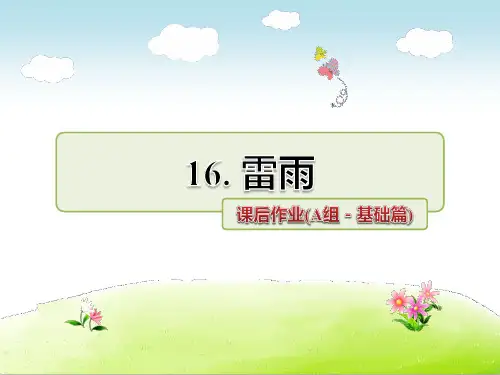 部编人教版二年级语文下册《雷雨》课后作业课件(AB组)