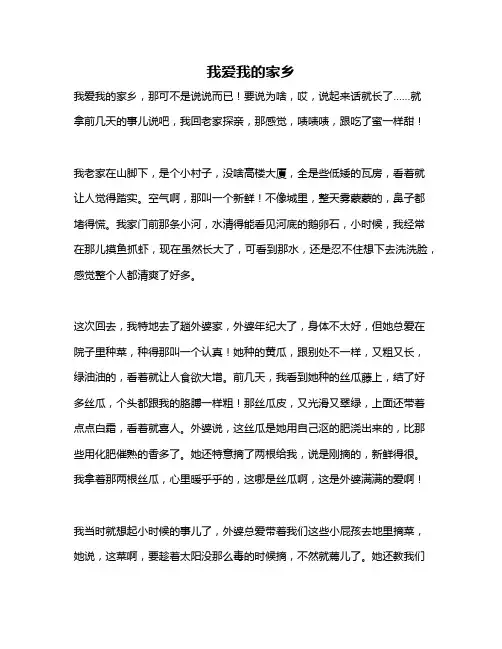 作文《我爱我的家乡》