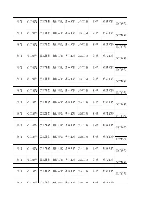 工资表模板工资条模板