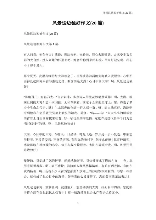 初中作文-风景这边独好作文(20篇)