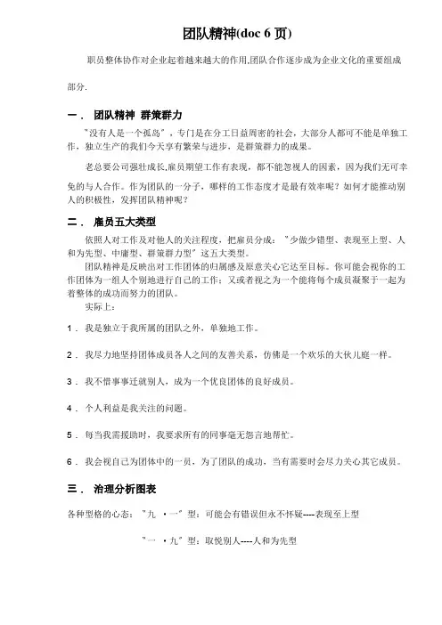 团队精神(doc 6页)
