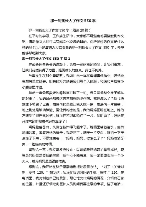 那一刻我长大了作文550字