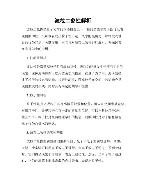 波粒二象性解析