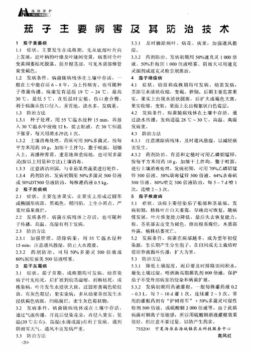 茄子主要病害及其防治技术