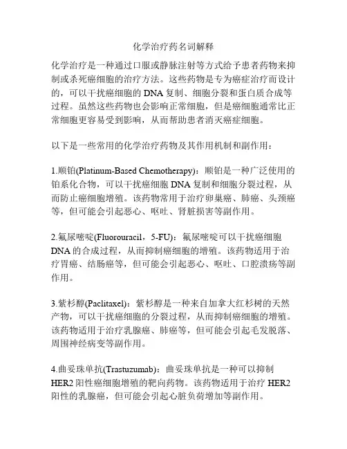 化学治疗药名词解释