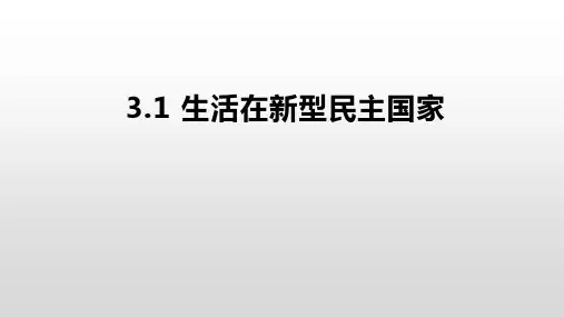 人教版道德与法治九年级上册 3.1 生活在新型民主国家 课件