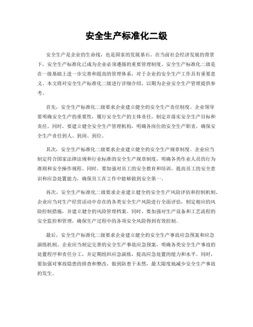 安全生产标准化二级