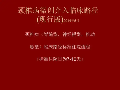 颈椎病临床路径参赛版(现行自制版)WPS演示文稿