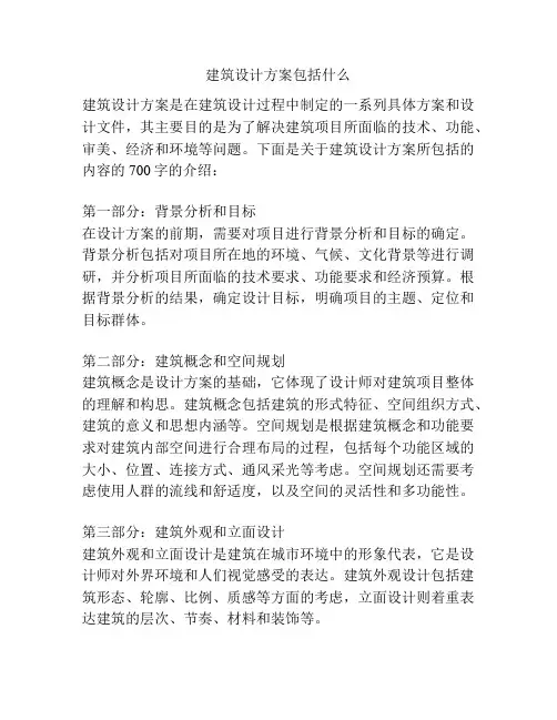 建筑设计方案包括什么