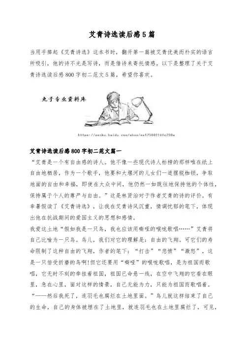 艾青诗选读后感800字初二范文5篇