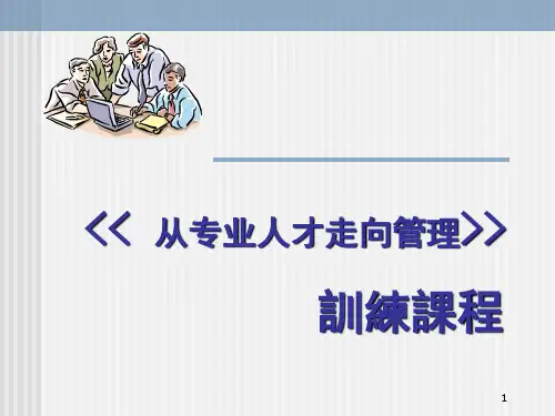 从专业人才走向管理培训课程(ppt 28页)