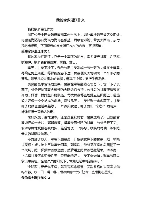 我的家乡湛江作文