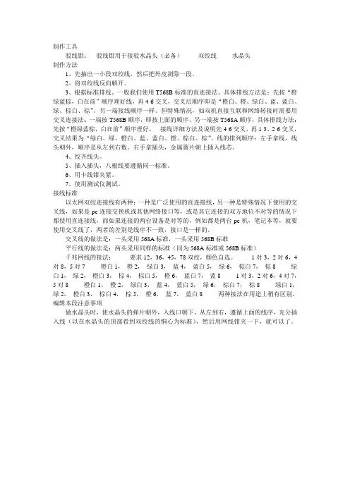 水晶头制作方法
