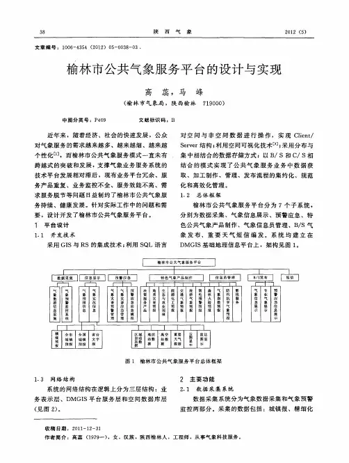 榆林市公共气象服务平台的设计与实现