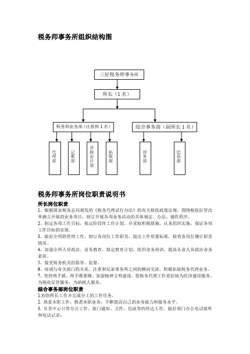 税务师事务所组织结构图