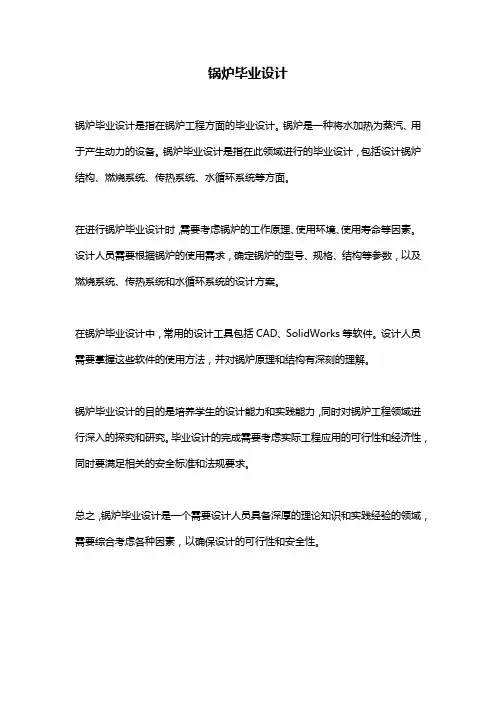 锅炉毕业设计
