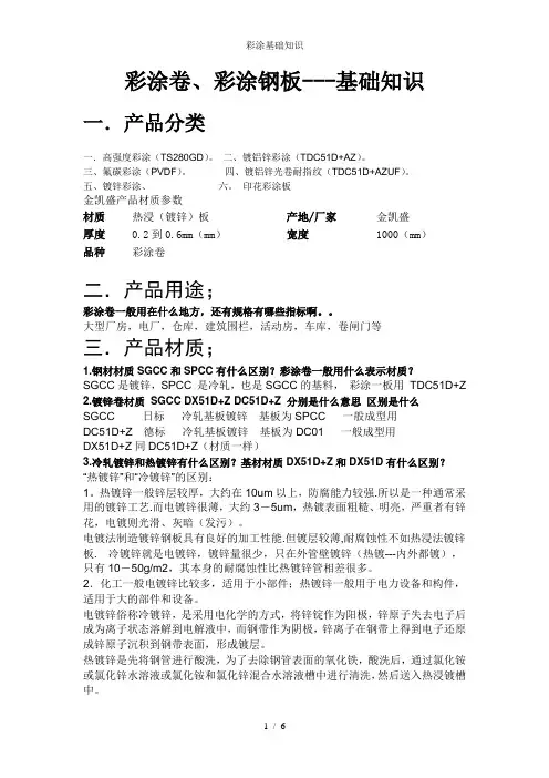 彩涂基础知识