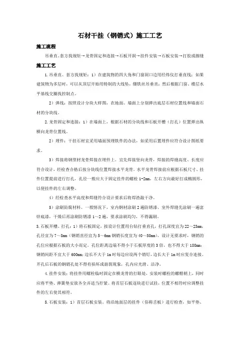 石材干挂(钢销式)