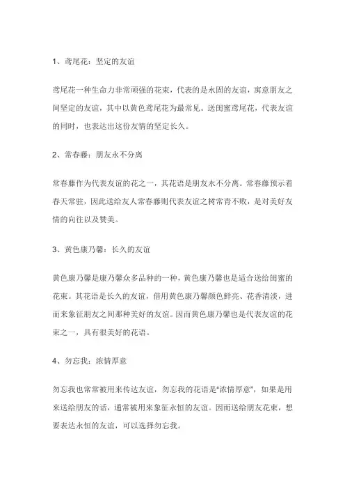 送给闺蜜的花及花语