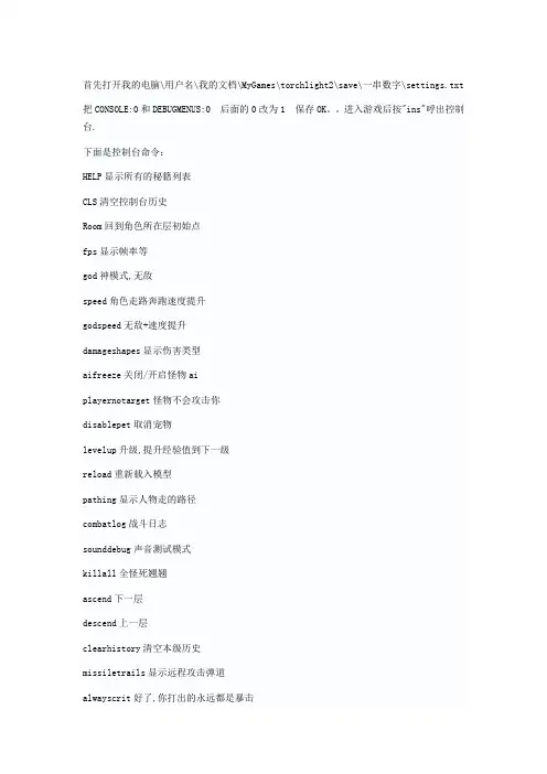 火炬之光2控制台