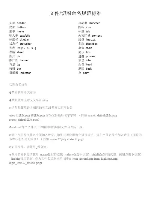 文件切图命名规范标准
